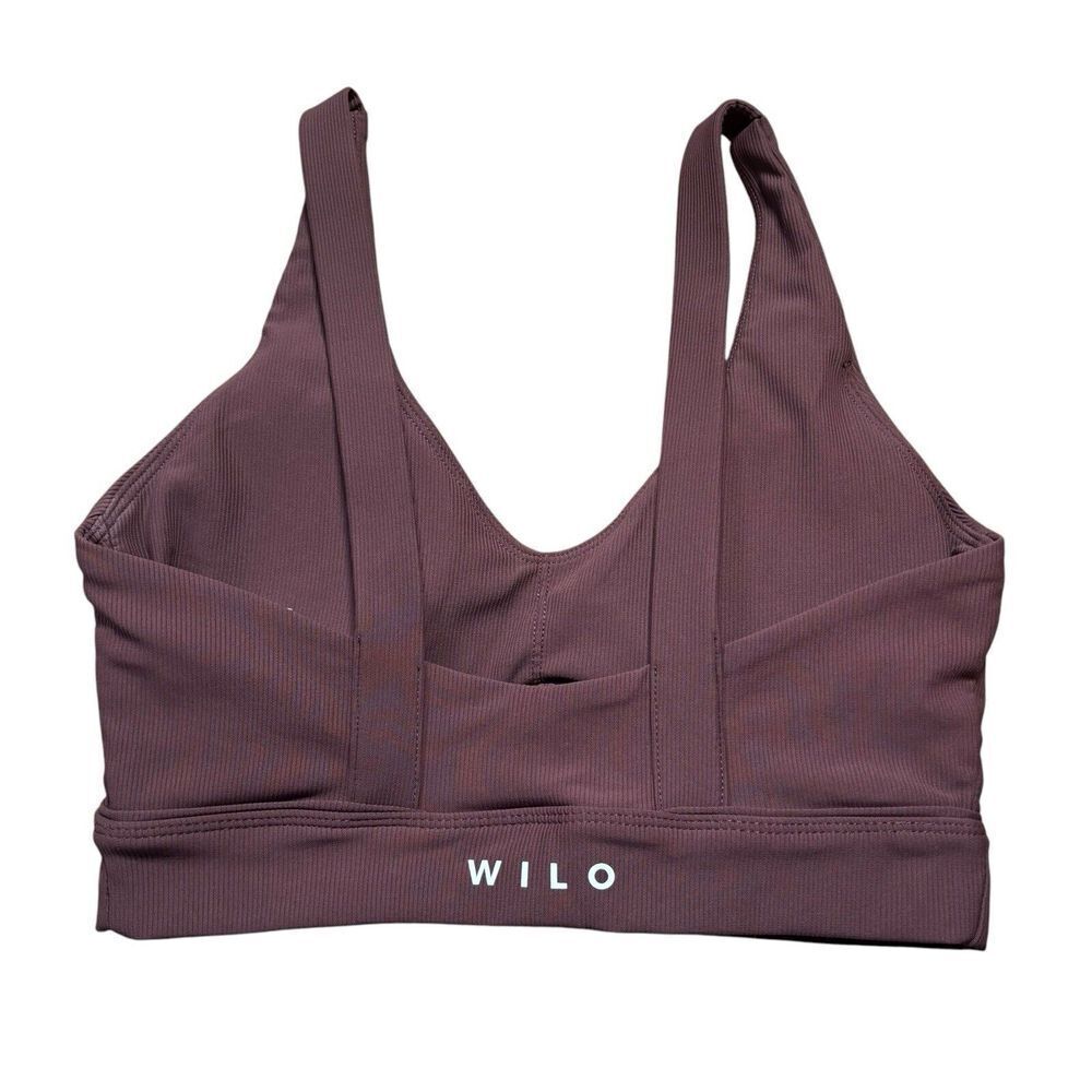 WILO Ribbed Sports Bra in Chocolate Brown  Activewear Size XS - Picture 2 of 6